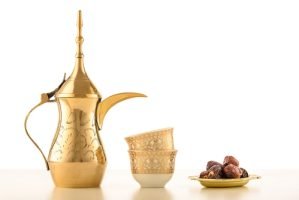 Arabian,Coffee,Traditional,Set,And,Dates
